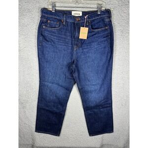 Boden Womens High Rise Straight Leg Jeans Dark Indigo Blue W31P NEW R0659